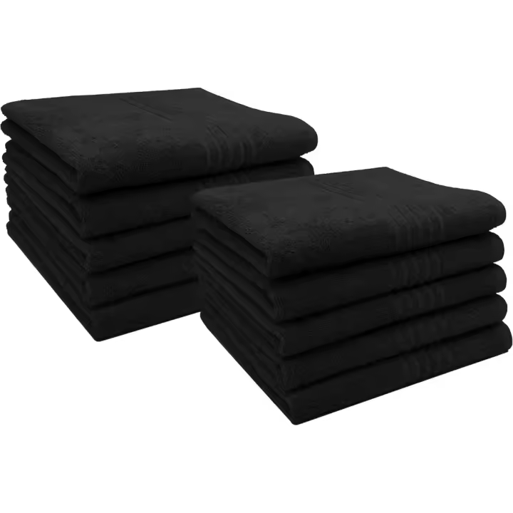100 litros. x 50an 10 Toallas de Mano para Lavabo, 50x100 cm, algodón Negro - 1