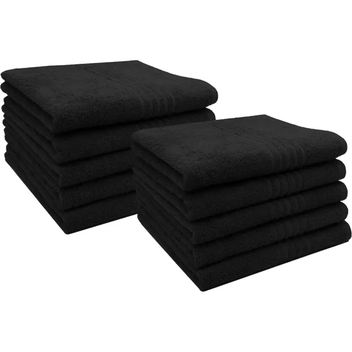 100 litros. x 50an 10 Toallas de Mano para Lavabo, 50x100 cm, algodón Negro - 1