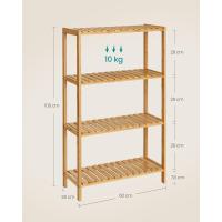 Estantería de Almacenamiento de Bambú de 4 Niveles Zapatero para Plantas, Ideal para Entrada, Baño, Sala de Estar, Balcón, Cocina - details 9