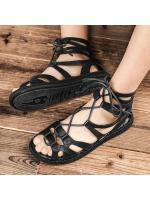 Zapatos de cuero de los hombres de estilo romano, zapatillas casuales, suaves y cómodas, sandalias de playa al aire libre, verano Nuevo - details 1