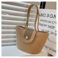 Bolso de mujer de gran capacidad, bolso de mano portátil con bandolera, bolso tejido de paja - details 11