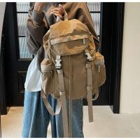 Mochila con cordón para exteriores de estilo coreano, mochila deportiva de nailon de viaje de Color sólido, bolso de hombro impermeable para senderismo de gran capacidad - details 25