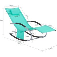 Juego de 2 Tumbonas Mecedora con Almohada y Bolsillo Lateral Estructura de Hierro Malla Transpirable soporta hasta 150 kg Gris OGS28-HGx2 ES - details 17