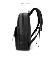 Mochila impermeable de piel sintética para hombre, morral escolar informal para estudiantes, mochilas sencillas para ordenador portátil de negocios para adolescentes, novedad - details 12