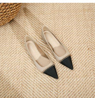 Nuevo estilo elegante de celebridad, cadena dorada, zapatos individuales de tacón bajo, zapatos individuales casuales - details 29