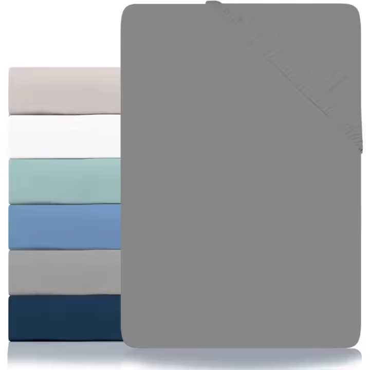 Juego de Sabanas Ajustables de Microfibra Ultra Suave Oeko Tex Certificado 150x200cm Gris Carbón - 1