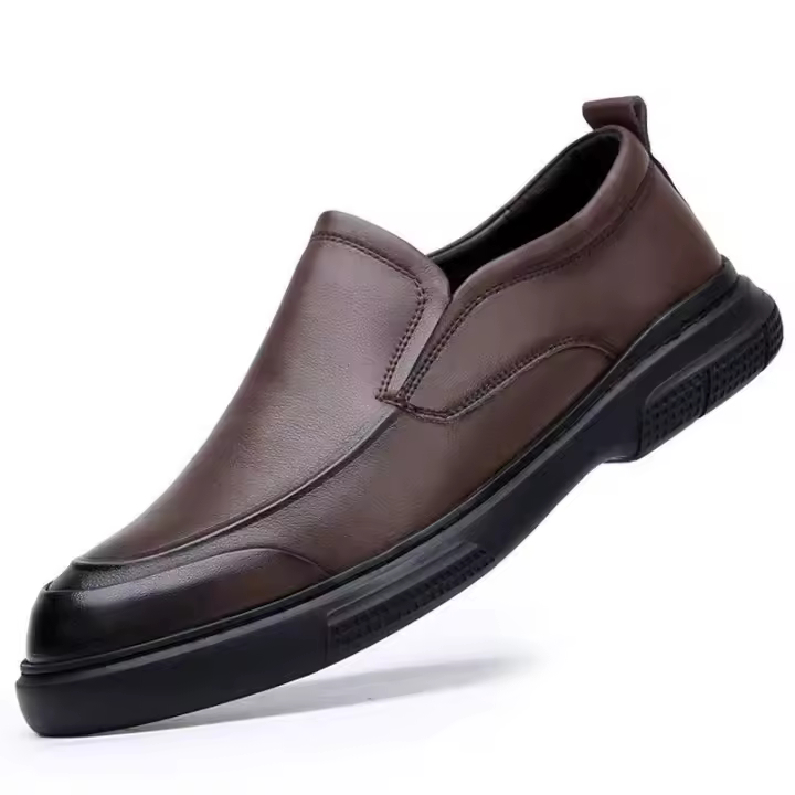 Nuevos zapatos casuales de negocios de cuero con suela gruesa, cálidos y suaves - 1