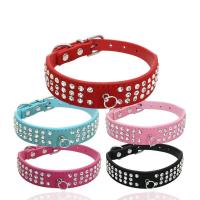 Collar mascota cuero gamuza con diamantes de imitación, cristal ostentoso para perro pequeño, mediano y grande - details 5