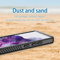 Funda impermeable de doble capa para Samsung Galaxy S23 Ultra S21 FE S20 FE 5G TPU + PC + PET, cubierta protectora transparente negra a prueba de polvo - details 2