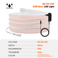 Tira de luces Led COB de alto brillo para habitación, cinta Flexible impermeable para iluminación de jardín, 12V, 24V, 320Led/m - details 0