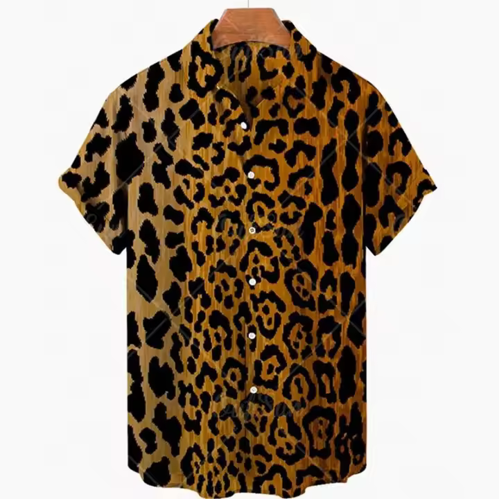Camisas de Verano de Manga Corta Estilo Surfista, Talla Grande, Tatuaje de Animal, Moda Hawaiiana, Playa, 2024 - 1