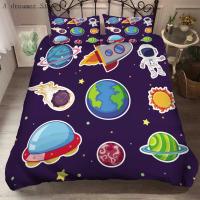 Juego de funda nórdica de dibujos animados para niños, ropa de cama con estampado de astronauta, tamaño King y Queen - details 7