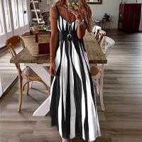 Vestido de verano con cuello en V para mujer, vestidos estampados - details 1