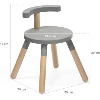 Rediseño 2023 - Altura del Asiento Ajustable Respaldo extraíble - Fabricada con Madera de Haa - para niños de 1,5 a 8 años - details 2
