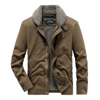 Nueva moda para hombre, Tops lisos versátiles e informales, chaqueta holgada para mantener el calor, chaqueta con solapa, abrigos gruesos cómodos de lana para invierno para hombre - details 1