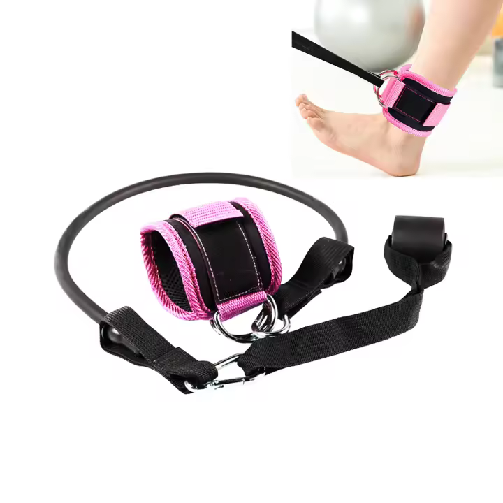 3pcs/Set Gym Ankle Straps Double D-Ring Adjustable Neoprene Padded Cuffs - 1
