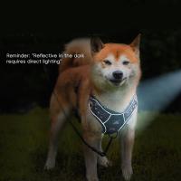 Conjunto de correa y arnés reflectante duradero para perros, arneses transpirables antiescape para gatos, chaleco ajustable con diseño Floral para mascotas, entrenamiento nocturno - details 3