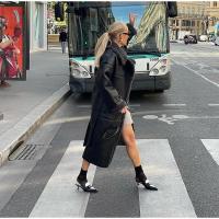 Chaqueta Larga de Lana de Oveja con Detalles de Parche Abrigo de Invierno Cálido con Cinturón y Bolsillo Moda Callejera Femenina 2024 - details 24