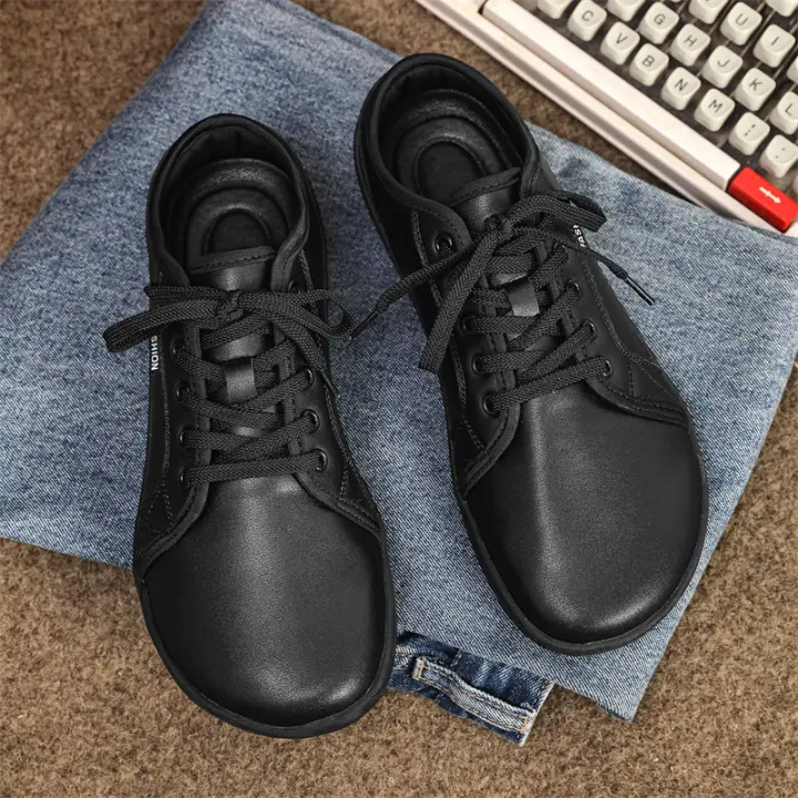 Zapatos minimalistas de marca para hombre, calzado de punta ancha, zapatos de gota cero, zapatillas informales de cuero Unisex, zapatos ligeros para caminar - 1