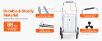 SucceBuy Carrito de compras de comestibles, carrito de compras para subir escaleras de 45 litros con 360 °   Ruedas giratorias rodantes. Carro utilitario para subir escaleras con tres ruedas. Plegable, plegable, ligero para lavandería, viajes - details 3