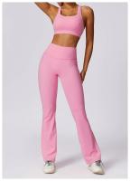 Conjunto de Yoga Naranja para Mujeres Traje de Gimnasio Fitness de Dos Piezas Pantalones Anchos y Sujetador Deportivo Material de Nylon Adecuado para Primavera/Verano - details 8