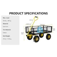 Carro de acero, carros utilitarios 2 en 1 de alta resistencia con capacidad de 900 libras y lados de malla extraíbles para convertirlo en plataforma plana, 240 °   Giro en U 10" - details 4