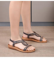 Sandalia Plana Mujer 2025 Punta Redonda con Cristales - Diseño Transpirable Boho Chic, Zapatos de Verano Cómodos para Playa, Fiesta y Diario, Moda Primavera-Verano - details 12