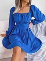 Elegante Vestido de Manga Larga con Volantes para Mujer Estilo Retro Suelto A Línea - details 18