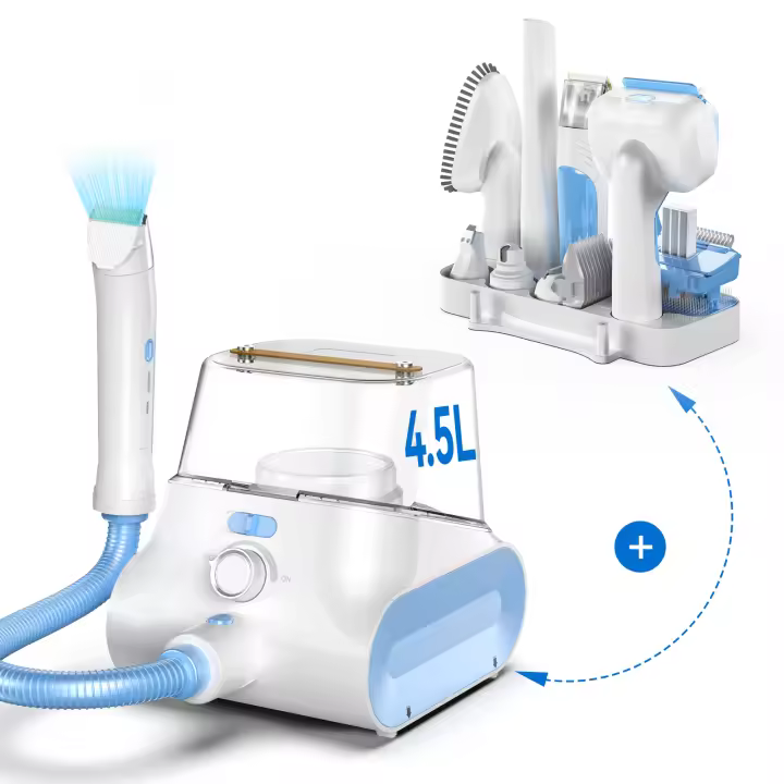 INSE Grooming Vaccum, kit de aseo para mascotas de gran capacidad de 4,5 L y aspiradora de ruido ultrabajo 5 en 1, cortadora para perros y gatos - 1