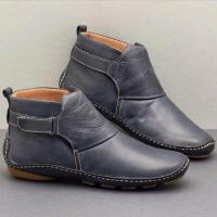2025 Botas cortas de tacón plano de cuero marrón Martin, bajas - details 2