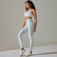 Conjunto de Yoga para Mujeres Ropa Deportiva de Alta Cintura, Top de Deportiva de Punto, Leggings, Bra Conjunto de Gimnasio - details 18
