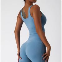 Sujetador deportivo cómodo y agradable para la piel con almohadilla para el pecho, camiseta sin mangas para mujer, gimnasio, Fitness, correr, Yoga, chaleco elástico, ropa interior para mujer - details 9