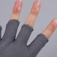 Protección solar para ciclismo al aire libre, guantes de nailon de Color sólido para hombre, guantes antideslizantes con dos dedos para pantalla táctil - details 17