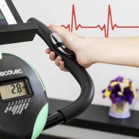 Bicicleta Estática Plegable con Volante de Inercia Sistema Silence Fit, Con y Sin Respaldo, Manillar y Sillín Regulable, Pulso, Pantalla LCD, Soporte para dispositivos, Ruedas - details 2