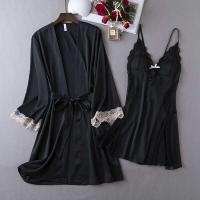 Conjunto de Kimono de Satén para Mujeres Ouwu Dos Piezas para Dormir Ideal para Novias y Bodas - details 6