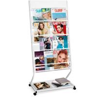Soporte para folletos y revistas – Soporte inclinado para libros y revistas con 4 estantes (blanco, 4 capas, 59,5 cm de ancho) - details 0
