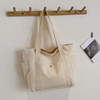 Bolso de mujer de lona de gran capacidad bolso de mano bolso de hombro estudiante universitario bolso versátil bolso de viaje multibolsillo - details 9