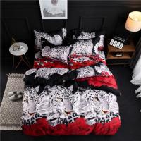 Juego de Cubierta de Edredón con Flores Moradas 3/4 Piezas en Rojo y Negro con Sábana Plana y Ropa de Cama de Lujo para Mujer y Niña - details 18
