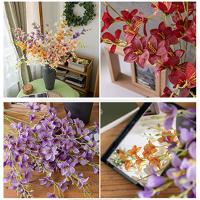 Vintage 2 tenedores flor de orquídea Artificial DIY 85cm flor de seda falsa orquídea flores falsas rama decoración de mesa - details 6