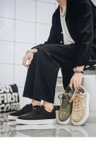 Zapatos para caminar con suela de plataforma para hombre, calzado para monopatín, cómodas zapatillas de tenis a la moda para hombre, Color sólido - details 1
