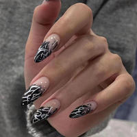 Uñas postizas de cobertura total, 24 piezas, textura lisa no granulada, regalo perfecto para esposa y hermana - details 1