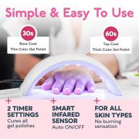 Scttomon Lámpara de Uñas UV LED Secador de Esmalte de Gel con Sensor 2 Temporizadores - details 0