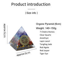Pirámide de orgón de 7 Chakras para Reiki, cristales y piedras curativas, generador de energía de orgonita, meditación, equilibrio, adorno de decoración del hogar - details 0