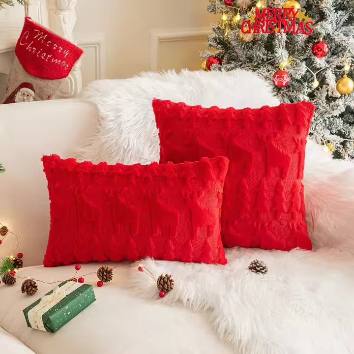 BZ011 varios colores Árbol de Navidad Patrón de Navidad Funda de almohada de ambiente festivo - 1