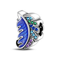 Encantos de Plumas de Plata Esterlina S925 para Mujeres Regalo de Joyería Fina para Cumpleaños Ajustables a Pulseras Originales de 3mm DIY con Zirconia - details 0