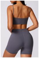 Ropa cómoda de yoga para mujeres, corbatas cortas sin mangas, material de nailon de estilo sólido - details 18