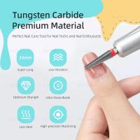 HYTOOS-broca para uñas 5 en 1, parte superior plana, 24mm de largo, brocas cónicas de carburo para uñas, accesorios de taladro eléctrico, herramienta de eliminación de esmalte de Gel - details 1