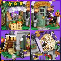 Halloween Creative Building Blocks Game, Halloween Hut, Ghost House, Pumpkin House, Decorative Brick Set, Toys, Birthday Party G - details 1