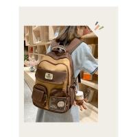 Nueva y bonita versión coreana de la mochila del campus ins para estudiantes femeninas de primaria y secundaria de gran capacidad, mochila ancha con correa para el hombro fuerte y duradera. - details 7