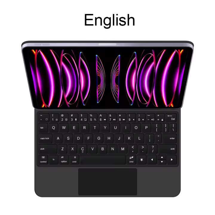 AJIUYU-Funda de Teclado Español para iPad Pro 12,9, carcasa con Trackpad Magnético, Folio, para modelos 6.ª/5.ª/ 4.ª/3.ª generación, 2018-2022 - 1